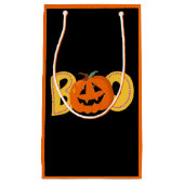 ヘイブカワイカボチャタイポグラフィスケッチアート スモールペーパーバッグ (正面)