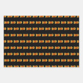 ヘイブカワイカボチャタイポグラフィスケッチアート ラッピングペーパーシート (正面3)