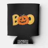 ヘイブカワイカボチャタイポグラフィスケッチアート 缶クーラー (正面)