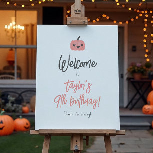 ヘイブハロウィンモダン誕生日ウェルカムサイン ポスター