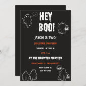 ヘイブハロウィーン誕生日パーティー 招待状 (正面/裏面)