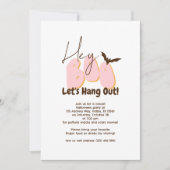 ヘイブピンクこうもりスパイダーズカジュアルハローウィンパーティ 招待状 (正面)