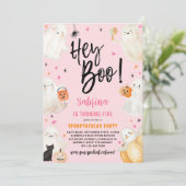 ヘイブピンクハロウィーンスプオクタクタキュラーガール誕生日 招待状 (スタンド正面)