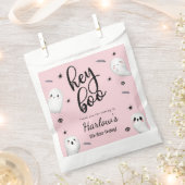 ヘイブピンク幽霊ハロウィーン誕生日へようこそ フェイバーバッグ (クリップ留めされた状態)