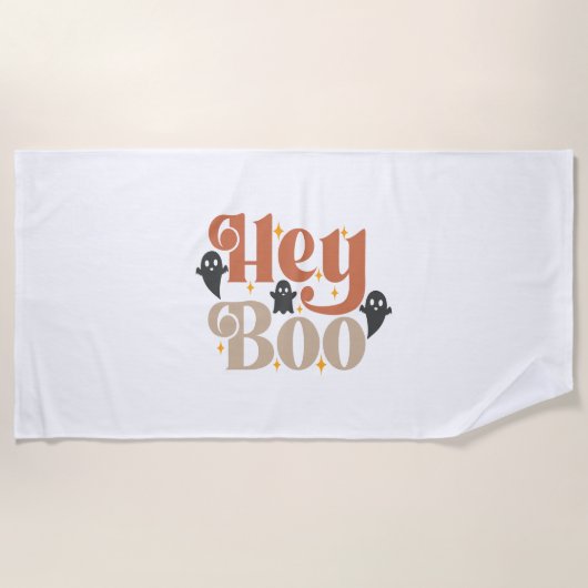 ヘイブボホハロウィンヘイブー幽霊 ビーチタオル (正面)