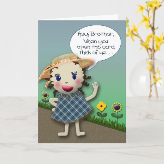 ヘイブラザー誕生日 カード (黄色い花)