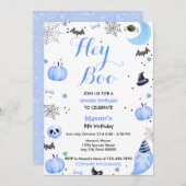 ヘイブーブルー幽霊ハロウィーン誕生日 招待状 (正面/裏面)