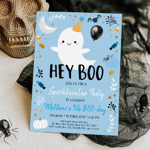 ヘイブーブー幽霊ハロウィーン誕生日招待状 招待状