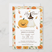 ヘイベビーブー秋ハロウィーンベイビーシャワー 招待状 (正面)