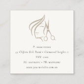 ヘイミニマルスエレガントタイリストのクラフト髪のシザー スクエア名刺 (裏面)