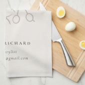 ヘイミニマルスエレガントタイリストアイボリー キッチンタオル (四つ折り)