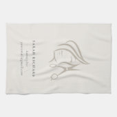 ヘイミニマルスエレガントタイリストアイボリー キッチンタオル (横)