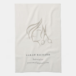 ヘイミニマルスエレガントタイリストアイボリー キッチンタオル