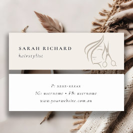 ヘイミニマルスエレガントタイリストアイボリー スキニー名刺