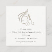 ヘイミニマルスエレガントタイリストアイボリー スクエア名刺 (裏面)