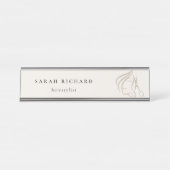 ヘイミニマルスエレガントタイリストアイボリー デスクネームプレート (正面)