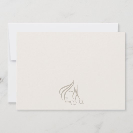 ヘイミニマルスエレガントタイリストアイボリー ノートカード (裏面)