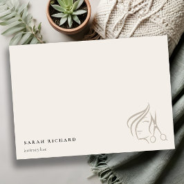 ヘイミニマルスエレガントタイリストアイボリー ノートカード