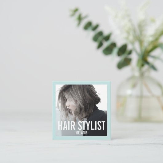 ヘイモダンスタイリスト写真広場名刺 スクエア名刺 (スタンド正面)
