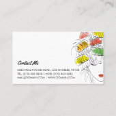 ヘイモダンス図解入りの、写真付きのスタイリスト化粧美しいサロン 名刺 (裏面)