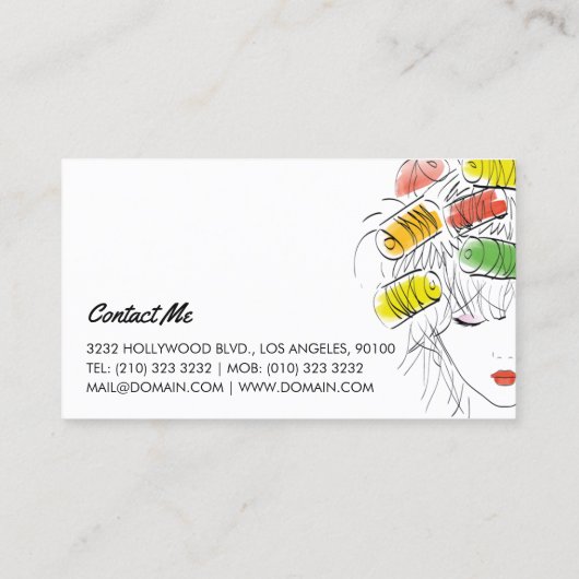 ヘイモダンス図解入りの、写真付きのスタイリスト化粧美しいサロン 名刺 (裏面)