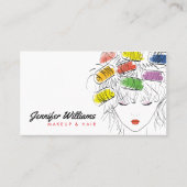 ヘイモダンス図解入りの、写真付きのスタイリスト化粧美しいサロン 名刺 (正面)