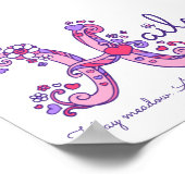 ヘイリーのイニシャルHの落書きハートアート名前意味 ポスター (角)