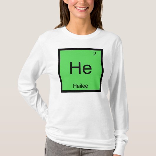 ヘイリー名化学元素周期表 Tシャツ (正面)