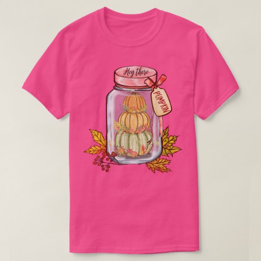 ヘイルカボチャかわいい紅葉秋カボチャ Tシャツ (デザイン正面)