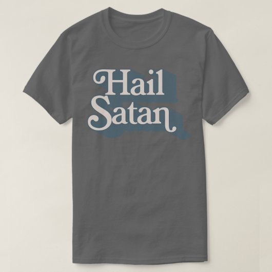 ヘイルサタンタイポグラフィデザイン Tシャツ (デザイン正面)