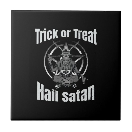 ヘイルサタンペンタグラムヤギのハロウィーン タイル (正面)