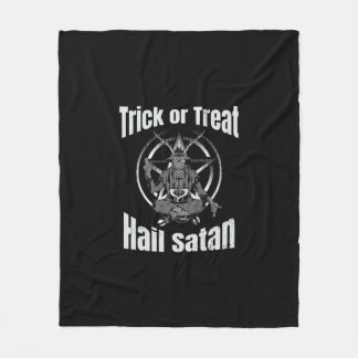 ヘイルサタンペンタグラムヤギのハロウィーン フリースブランケット