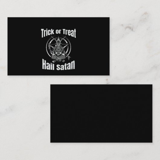 ヘイルサタンペンタグラムヤギのハロウィーン 名刺 (正面/裏面)