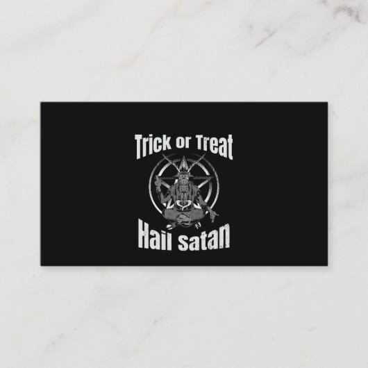 ヘイルサタンペンタグラムヤギのハロウィーン 名刺 (正面)