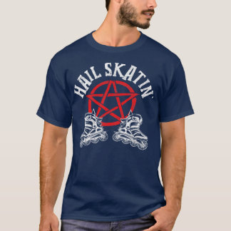 ヘイルスカチンサタンクロスローラースケートで滑るサタンペン Tシャツ