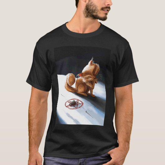 ヘイルデビルキャットペンタグラム Tシャツ (正面)