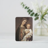 ヘイルホーリークイーンロザリオ祈りの言葉カード 名刺 (スタンド正面)