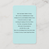 ヘイルホーリークイーンヴァージンメアリー祈りの言葉カード 名刺 (裏面)