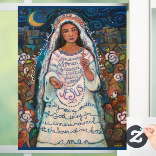 ヘイルメアリー祈りの言葉ウィンドウにしがみつく ウィンドウサイン (ホーム)