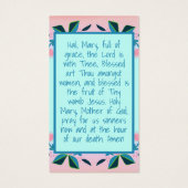 ヘイルメアリー祈りの言葉カソリックキッズホーリーカード (裏面)