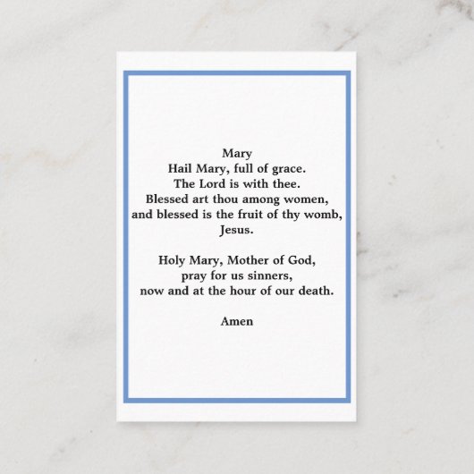 ヘイルメアリー祈りの言葉カード 名刺 (裏面)