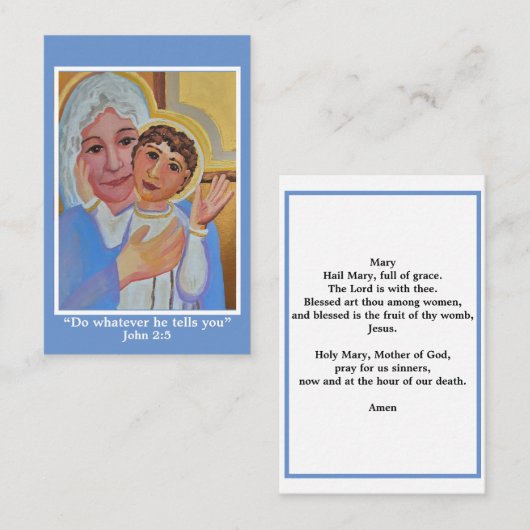 ヘイルメアリー祈りの言葉カード 名刺 (正面/裏面)