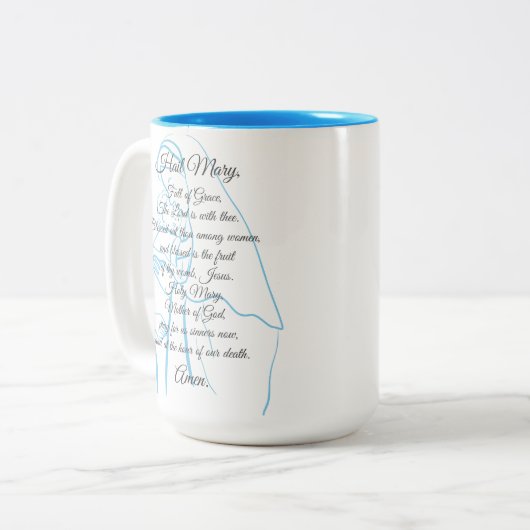 ヘイルメアリー祈りの言葉マグ ツートーンマグカップ (正面左)