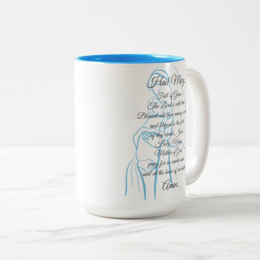 ヘイルメアリー祈りの言葉マグ ツートーンマグカップ (正面右)