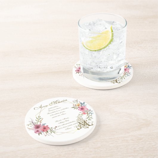 ヘイルメアリー祈りの言葉宗教的アヴェマリアラテン コースター (側面)