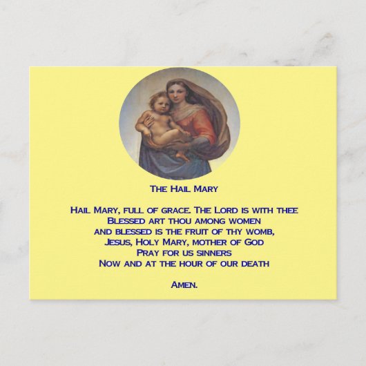 ヘイルメアリー祈りの言葉 ポストカード (正面)