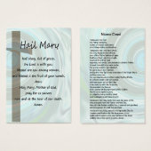 ヘイルメアリー&ニセネクレードポケット祈りの言葉カード (正面&裏面)