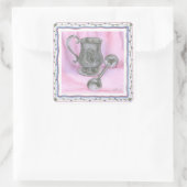 ヘイルームカップ&ガラトルの背景(紫) スクエアシール (バッグ)