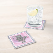 ヘイルームカップ&ガラトルの背景(紫) スクエアペーパーコースター (インサイチュ)