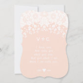 ヘイルームレース素朴バーンドヴィンテージピンク結婚ズ 招待状 (裏面)